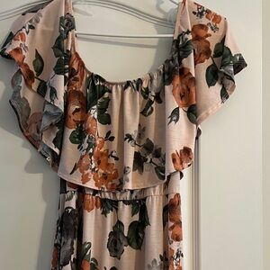 Pinkblush Peach Floral Maxi Dress